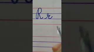 How to write in 4-line English notebook write cursive letter R capital and small