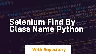 selenium find by class name python