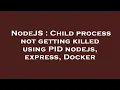 NodeJS Child process not getting killed using PID nodejs express Docker