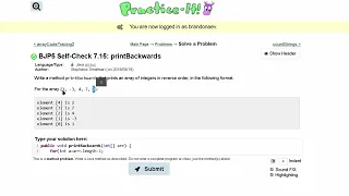 Java Practice It Self-Check 7 15 printBackwards arrays syntax array basics