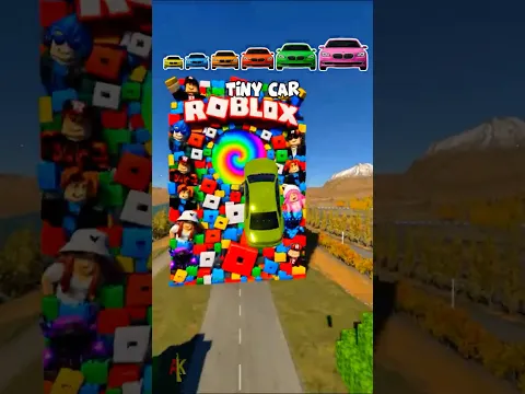 🌟Tiny Car vs Roblox Wall Portal… and Turns ULTRA HUGE! 🌟 #shorts #beamngdrive