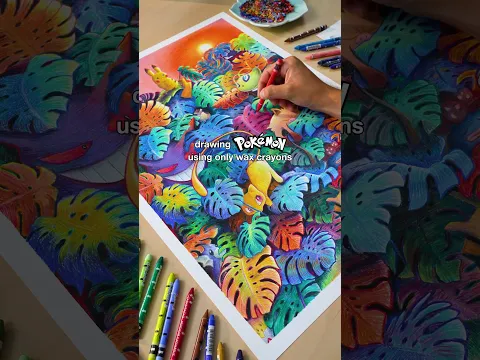 Drawing Pokémon using ONLY wax crayons