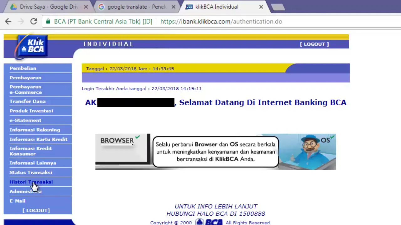 Cara beli token listrik via Bca Mobile