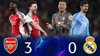 ديكلان رايس يدمر الريال وكورتوا بهدفين تاريخيين أرسنال 3 0 ريال مدريد دوري الأبطال 2025 FHD 