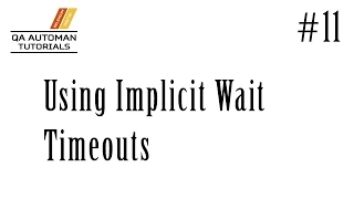 Selenium Using Implicit Wait Timeouts Tutorial