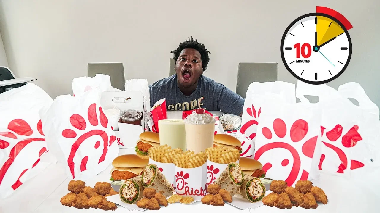 Eating the ENTIRE Chick-Fil-A Menu In 10 minutes!!!! For $10,000!!! - Challenge