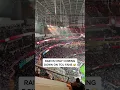 Because SoFi Stadium has a roof but no walls rain is only coming down on the upper deck of TCU fans