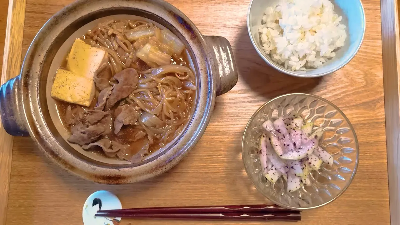 【栄養士のダイエット飯】500kcal以下で『牛すき定食』の作り方 Sukiyaki Set Meal less than 500kcal