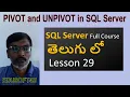 PIVOT and UNPIVOT Relational operators in SQL Server-SQL Server complete course in Telugu-Lesson-29