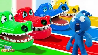 Tiny discovered the mysterious candy inside 4 Color Crocodiles | Itz Tiny Explore