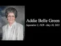Addie Belle Green - Funeral Ceremony