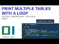 Print tables with a loop R Markdown