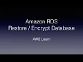 How to encrypt unencrypted RDS DB
