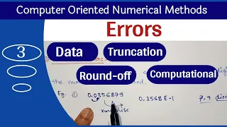 Errors in Numerical Methods Data Error Truncation Error Round-off Error Computational Error