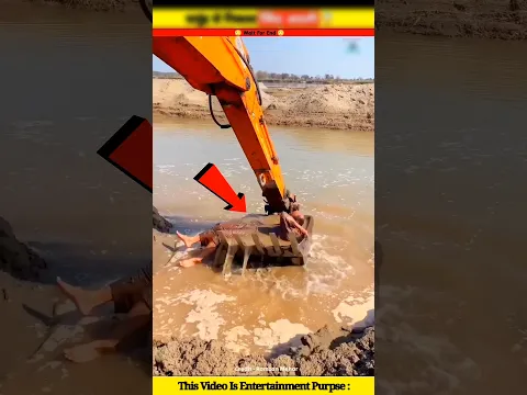 JCB Pulls a Man Out of the Sea! 😱 He Was Still Alive! #Shorts