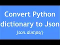 Python Tutorial - 25 How to convert Python dictionary to json