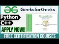 Geeks for Geeks Certification Courses for FREE Course with Free CERTIFICATE Python C Course