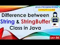 L56 Difference between String and StringBuffer Class in Java Java Programming Lectures Hindi
