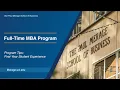 Full-Time MBA Program Tips First-Year Student Experience