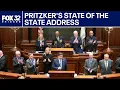 Pritzker blasts Trump s policies touts Illinois improved finances in budget address