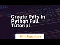 Create pdfs in python full tutorial