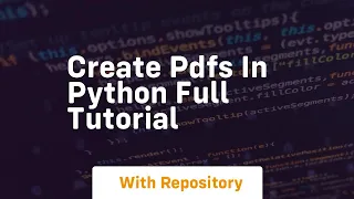 Create pdfs in python full tutorial