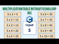 c programming to print multiplication table without Using Loop CodingWorld4U In Hindi