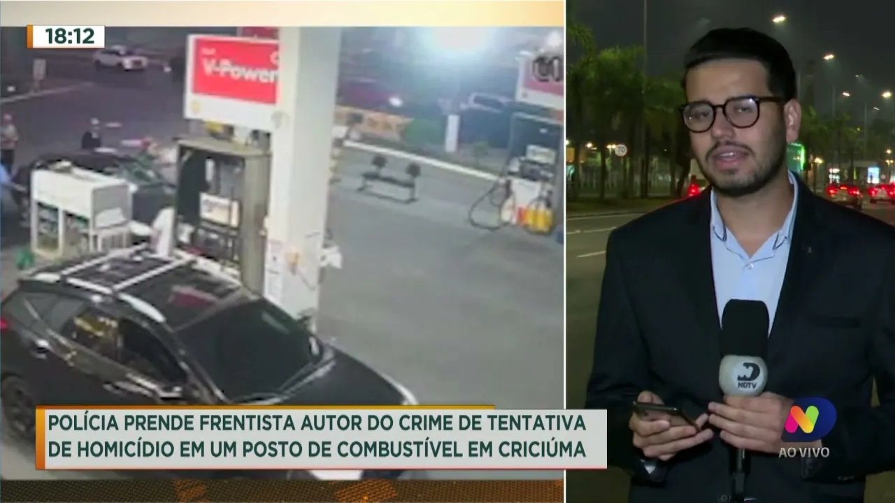 Polícia prende frentista acusado de esfaquear gerente de posto de combustíveis, em Criciúma