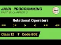 Java Class 12 Relational Operators Unit 3 Information Technology IT Code 802