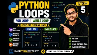 Python Loops for loop while loop Tutorial 5