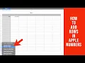 How to Add Rows in Apple Numbers