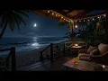 ASMR Cozy Hawaiian Beach House Porch 🌊🌙  Ocean Waves & Nature Sounds for Deep Sleep & Stress Relief