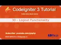 30 - Logout functionality CodeIgniter 3 Tutorial