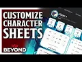 How to Customize your Character Sheets on D D Beyond - Builds Character