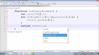 JavaScript - A Program To Convert From Decimal To Binary
