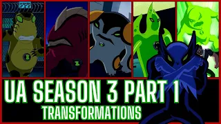 every transformation from ultimate alien season 3 part 1 ben 10 classic 