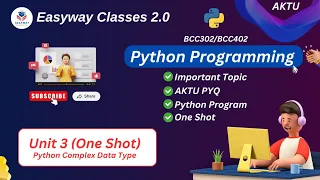 Python Unit 3 One Shot Python Complex data type B Tech 2nd year