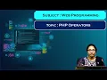 LEC34 Web Programming PHP Operators By Mrs G Sowmya Department of CSE AIML