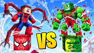 🐸 ХАЛК vs ЧЕЛОВЕК ПАУК! 😡  БИТВА ЛАКИ БЛОКОВ В МАЙНКРАФТ