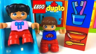 LEGO DUPLO ACTIVITATI DE ZI SI DE NOAPTE: SUNA ALARMA MANCAM NE SPALAM PE DINTI  NE JUCAM &amp; CITIM