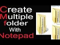Create Folder In batch File One Click 1000 Folder Create In Computer Notepad - Hindi