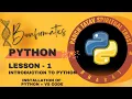 Python for Bioinformatics Lesson - 1 Introduction to Python Installation of Python VS Code