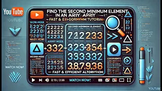 Second Minimum Element in an Array Efficient Algorithm Tutorial Interview Prep