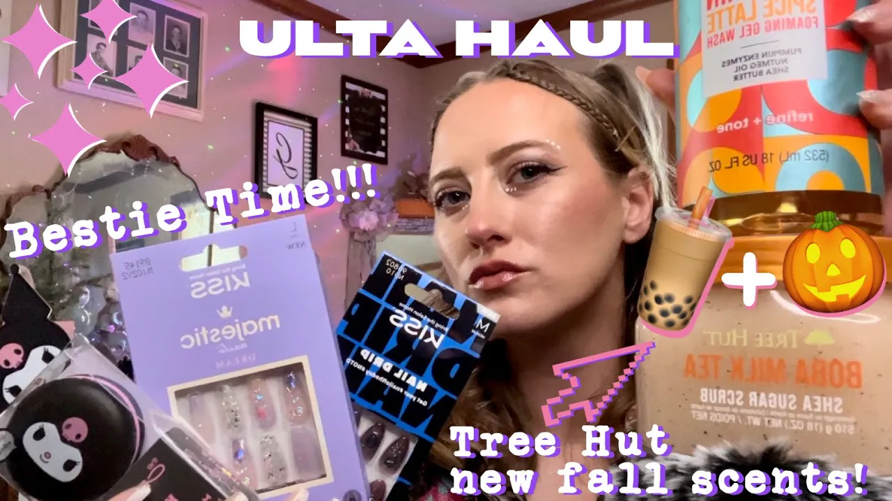 ASMR | Girly Ulta Haul! 🛒🧡 Tree Hut Fall Scrubs, Pink Popsicle Lip Stain, Press On Nails, +more!