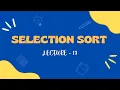 Selection Sort - Lecture 13 Data Structures Algorithms Concepts Simplified