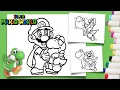 Coloring Mario Yoshi - Mario Coloring Pages Labolina Coloring TV