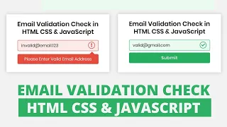Email Validation Check in HTML CSS JavaScript