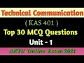 Technical Communication KAS 401 Top 30 MCQ Unit-1