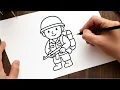 How to Draw Army Soldiers Easy Step by Step Army Soldier Drawing Tutorial for Beginners