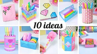 10 DIY Manualidades Fáciles 💖 Utiles Escolares, Papelería y Decoración Aesthetic ✏️ Regreso a Clases